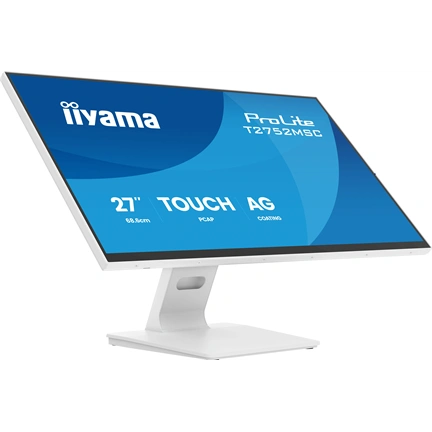 Iiyama ProLite T2752MSC-W1AG monitor - 27", PCAP+ 10 pontos érintőképernyős, FHD, IPS, 100Hz, USB hub, fehér