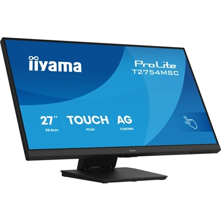 Iiyama ProLite T2754MSC-B2AG monitor - 27", InCell PCAP 10 pontos érintőképernyős, FHD, IPS, 83Hz, USB hub, fekete