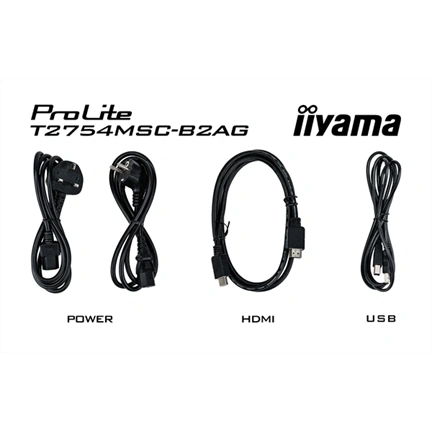 Iiyama ProLite T2754MSC-B2AG monitor - 27", InCell PCAP 10 pontos érintőképernyős, FHD, IPS, 83Hz, USB hub, fekete