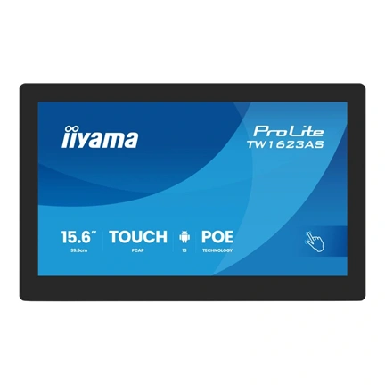 Iiyama ProLite TW1623AS-B3P érintőkijelző 15,6" FHD IPS, Android, PoE, webkamera
