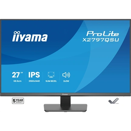 Iiyama ProLite X2797QSU-B1 monitor - 27", QHD, IPS, 75Hz, USB hub, fekete