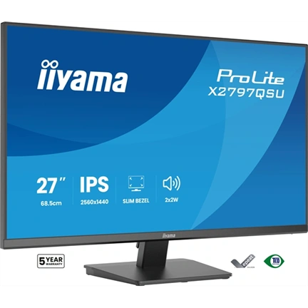 Iiyama ProLite X2797QSU-B1 monitor - 27", QHD, IPS, 75Hz, USB hub, fekete