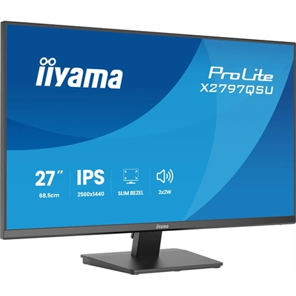 Iiyama ProLite X2797QSU-B1 monitor - 27", QHD, IPS, 75Hz, USB hub, fekete