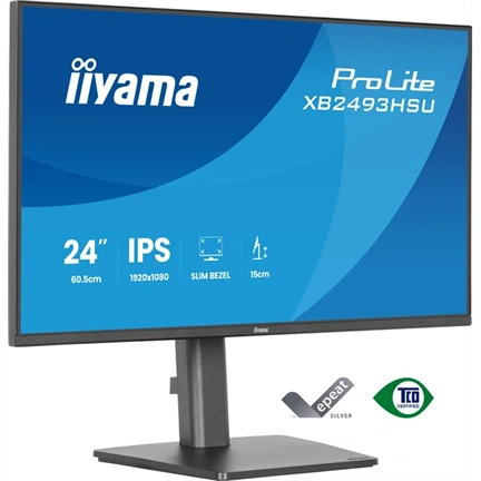 Iiyama ProLite XB2493HSU-B1 monitor - 23,8", FHD, IPS, 120Hz, USB hub, állatható magasság, pivot, fekete