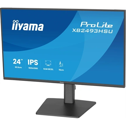 Iiyama ProLite XB2493HSU-B1 monitor - 23,8", FHD, IPS, 120Hz, USB hub, állatható magasság, pivot, fekete
