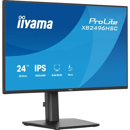 Iiyama ProLite XB2496HSC-B1 monitor - 24", FHD, IPS, 144Hz, USB-C, állatható magasság, pivot, fekete
