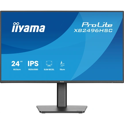 Iiyama ProLite XB2496HSC-B1 monitor - 24", FHD, IPS, 144Hz, USB-C, állatható magasság, pivot, fekete