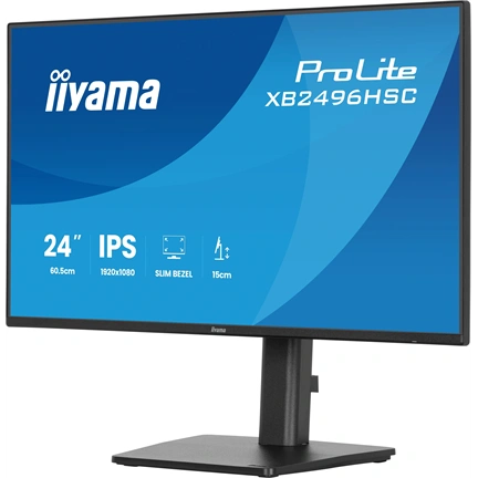 Iiyama ProLite XB2496HSC-B1 monitor - 24", FHD, IPS, 144Hz, USB-C, állatható magasság, pivot, fekete