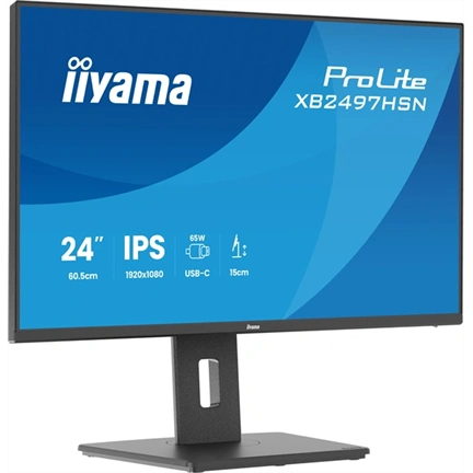 Iiyama ProLite XB2497HSN-B1 monitor - 24", FHD, IPS, 100Hz, USB-C, állítható magasság, pivot, fekete