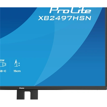 Iiyama ProLite XB2497HSN-B1 monitor - 24", FHD, IPS, 100Hz, USB-C, állítható magasság, pivot, fekete