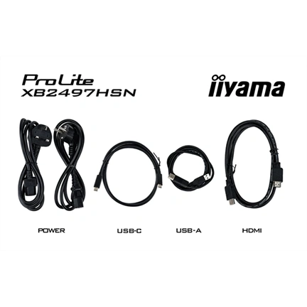 Iiyama ProLite XB2497HSN-B1 monitor - 24", FHD, IPS, 100Hz, USB-C, állítható magasság, pivot, fekete