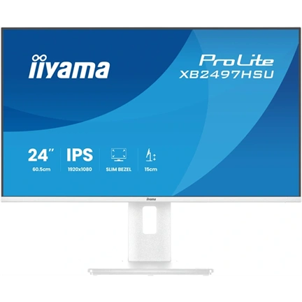 Iiyama ProLite XB2497HSU-W1 monitor - 23,8", FHD, IPS, 120Hz, USB hub, állítható magasság, pivot, fehér