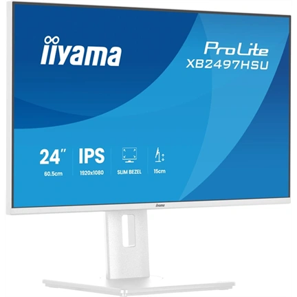 Iiyama ProLite XB2497HSU-W1 monitor - 23,8", FHD, IPS, 120Hz, USB hub, állítható magasság, pivot, fehér