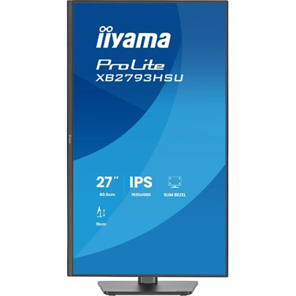 Iiyama ProLite XB2793HSU-B1 monitor - 27", FHD, IPS, 120Hz, USB hub, állatható magasság, pivot, fekete