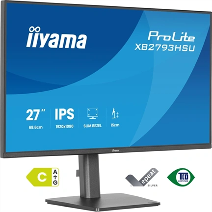 Iiyama ProLite XB2793HSU-B1 monitor - 27", FHD, IPS, 120Hz, USB hub, állatható magasság, pivot, fekete