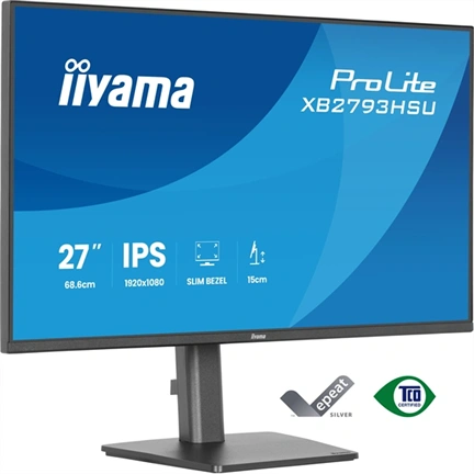 Iiyama ProLite XB2793HSU-B1 monitor - 27", FHD, IPS, 120Hz, USB hub, állatható magasság, pivot, fekete