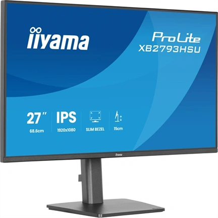 Iiyama ProLite XB2793HSU-B1 monitor - 27", FHD, IPS, 120Hz, USB hub, állatható magasság, pivot, fekete