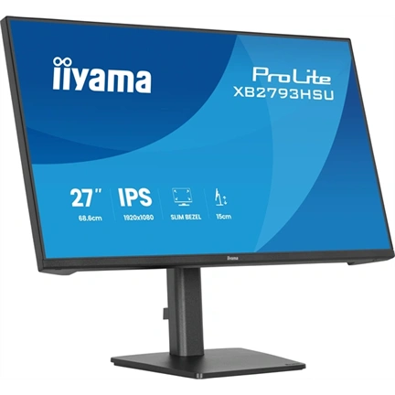 Iiyama ProLite XB2793HSU-B1 monitor - 27", FHD, IPS, 120Hz, USB hub, állatható magasság, pivot, fekete