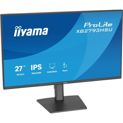 Iiyama ProLite XB2793HSU-B1 monitor - 27", FHD, IPS, 120Hz, USB hub, állatható magasság, pivot, fekete