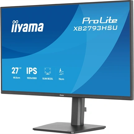 Iiyama ProLite XB2793HSU-B1 monitor - 27", FHD, IPS, 120Hz, USB hub, állatható magasság, pivot, fekete