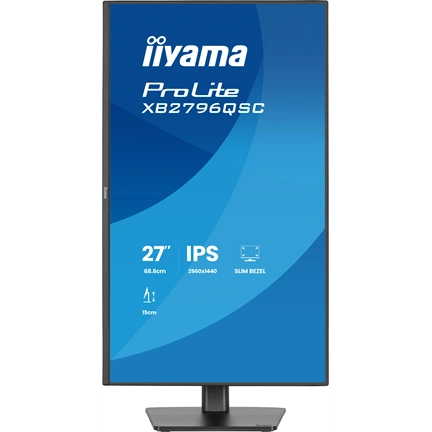 Iiyama ProLite XB2796QSC-B1 monitor - 27", QHD, IPS, 75Hz, USB-C, állatható magasság, pivot, fekete
