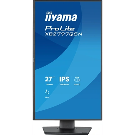 Iiyama ProLite XB2797HSN-B1 monitor - 27", FHD, IPS, 100Hz, USB-C, állítható magasság, pivot, fekete