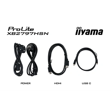 Iiyama ProLite XB2797HSN-B1 monitor - 27", FHD, IPS, 100Hz, USB-C, állítható magasság, pivot, fekete
