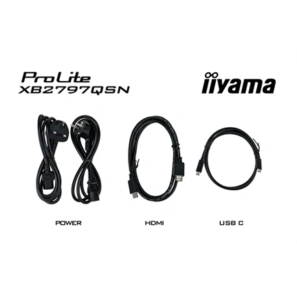 Iiyama ProLite XB2797QSN-B1 monitor - 27", QHD, IPS, 75Hz, USB-C, állítható magasság, pivot, fekete