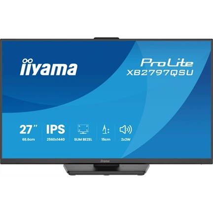 Iiyama ProLite XB2797QSU-B1 monitor - 27", QHD, IPS, 75Hz, USB hub, állítható magasság, pivot, fekete