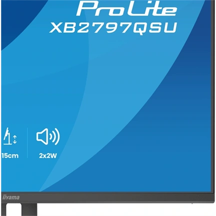Iiyama ProLite XB2797QSU-B1 monitor - 27", QHD, IPS, 75Hz, USB hub, állítható magasság, pivot, fekete