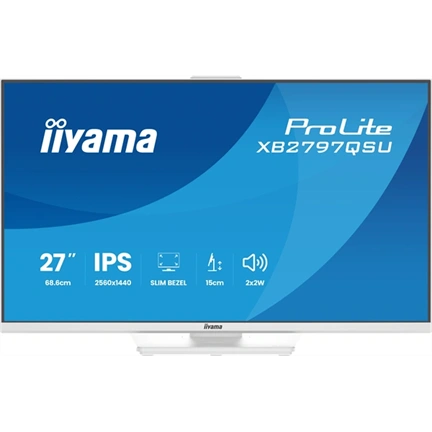 Iiyama ProLite XB2797QSU-W1 monitor - 27", QHD, IPS, 75Hz, USB hub, állítható magasság, pivot, fehér