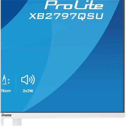 Iiyama ProLite XB2797QSU-W1 monitor - 27", QHD, IPS, 75Hz, USB hub, állítható magasság, pivot, fehér