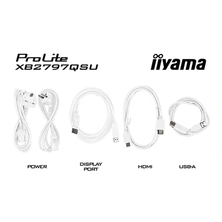Iiyama ProLite XB2797QSU-W1 monitor - 27", QHD, IPS, 75Hz, USB hub, állítható magasság, pivot, fehér