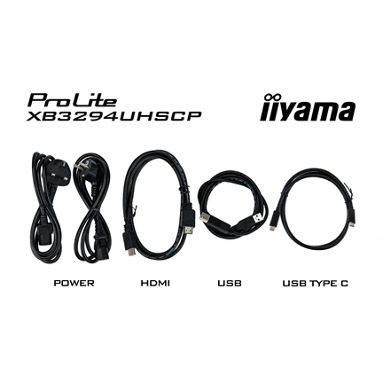 Iiyama ProLite XB3294UHSCP-B1 monitor - 31,5", UHD, VA, USB-C, KVM, állatható magasság, pivot, fekete