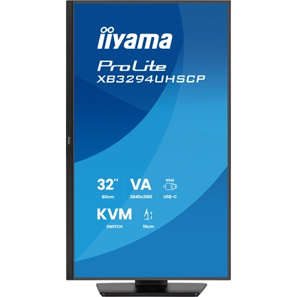 Iiyama ProLite XB3294UHSCP-B1 monitor - 31,5", UHD, VA, USB-C, KVM, állatható magasság, pivot, fekete
