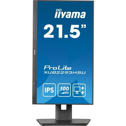 Iiyama ProLite XUB2293HSU-B7 monitor - 21,5" FHD IPS 100Hz, pivot, elfordítható, állítható magasságú, USB hub