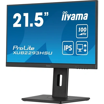 Iiyama ProLite XUB2293HSU-B7 monitor - 21,5" FHD IPS 100Hz, pivot, elfordítható, állítható magasságú, USB hub