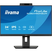 Iiyama ProLite XUB2490HSUH-B2 monitor - 23,8" FHD IPS, Windows Hello webkamera, állítható magasság, pivot