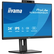 Iiyama ProLite XUB2490HSUH-B2 monitor - 23,8" FHD IPS, Windows Hello webkamera, állítható magasság, pivot