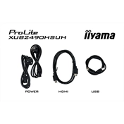 Iiyama ProLite XUB2490HSUH-B2 monitor - 23,8" FHD IPS, Windows Hello webkamera, állítható magasság, pivot