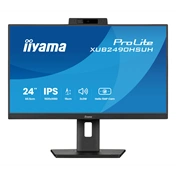 Iiyama ProLite XUB2490HSUH-B2 monitor - 23,8" FHD IPS, Windows Hello webkamera, állítható magasság, pivot