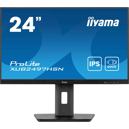Iiyama ProLite XUB2497HSN-B2 monitor - 23,8" FHD IPS 100Hz, USB-C dokkoló, LAN, állítható magasság, pivot
