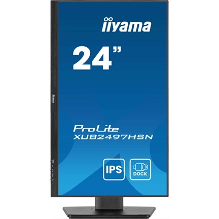 Iiyama ProLite XUB2497HSN-B2 monitor - 23,8" FHD IPS 100Hz, USB-C dokkoló, LAN, állítható magasság, pivot