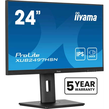 Iiyama ProLite XUB2497HSN-B2 monitor - 23,8" FHD IPS 100Hz, USB-C dokkoló, LAN, állítható magasság, pivot