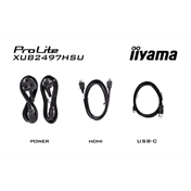 Iiyama ProLite XUB2497HSN-B2 monitor - 23,8" FHD IPS 100Hz, USB-C dokkoló, LAN, állítható magasság, pivot