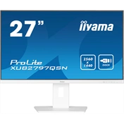 Iiyama ProLite XUB2797QSN-W2 monitor - 27" QHD IPS 100Hz, USB-C dokkoló, LAN, állítható magasság, pivot, fehér