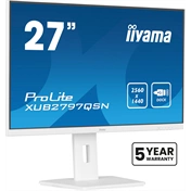 Iiyama ProLite XUB2797QSN-W2 monitor - 27" QHD IPS 100Hz, USB-C dokkoló, LAN, állítható magasság, pivot, fehér