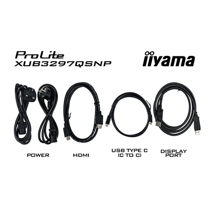 Iiyama ProLite XUB3297QSNP-B1 monitor - 32" QHD IPS 100Hz, USB-C dokkoló, KVM, állítható magasság, pivot