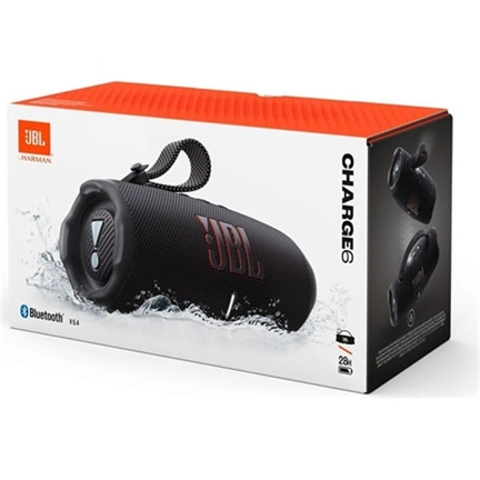 JBL Charge 6 hangszóró - Bluetooth, hordozható, vízálló, ütésálló, 45W, fekete