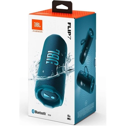 JBL Flip 7 hangszóró - Bluetooth, hordozható, vízálló, ütésálló, 25W, kék
